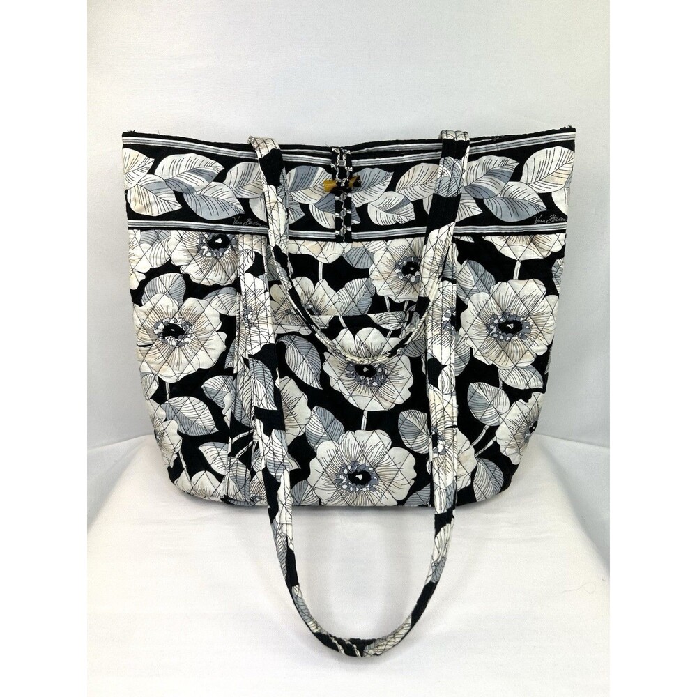 Vera Bradley Large Tote Bag - Camellia Black & White Floral New W/ Tag Retired